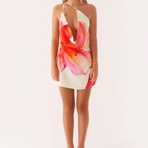 Peppermayo Cream and Red Floral Mini Dress